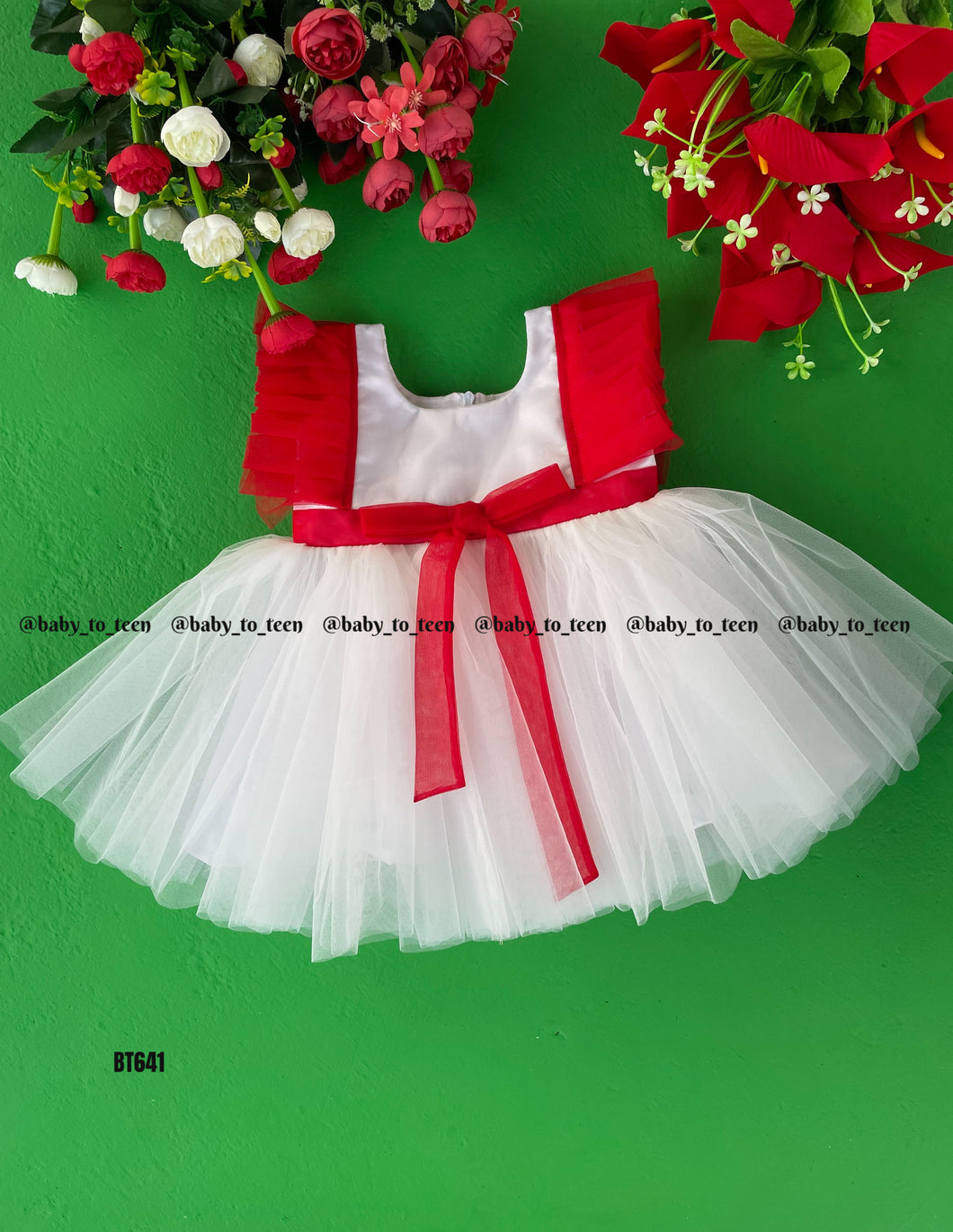 BT641 Red White Frock
