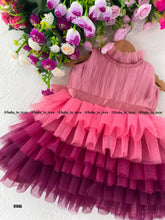 Load image into Gallery viewer, BT645 Ombre Shade Halter Neck Birthday Frock
