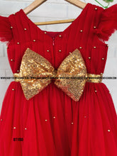 Load image into Gallery viewer, BT1190 Red Pearl Long Party wear Pearl Gown
