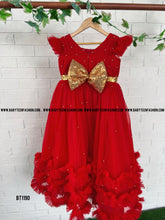 Load image into Gallery viewer, BT1190 Red Pearl Long Party wear Pearl Gown
