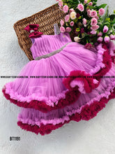 Load image into Gallery viewer, BT1191 Lavender Purple Double Ruffled Partywear Frock
