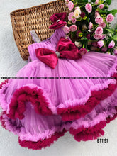Load image into Gallery viewer, BT1191 Lavender Purple Double Ruffled Partywear Frock
