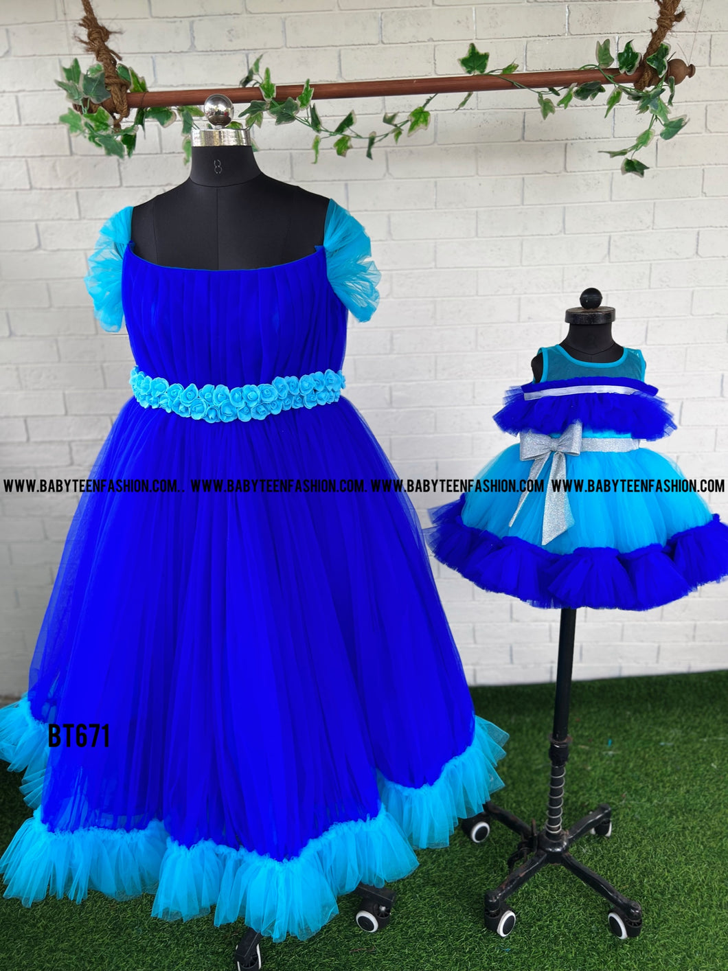 BT671M Shades of Blue Mom Gown
