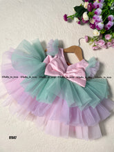 Load image into Gallery viewer, BT647 Embroidery Yoke Unicorn Theme Birthday Frock for Girls
