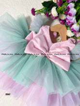 Load image into Gallery viewer, BT647 Embroidery Yoke Unicorn Theme Birthday Frock for Girls
