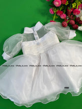 Load image into Gallery viewer, BT650 Classic White Elegance: Chic Party Dress with Satin Bow
