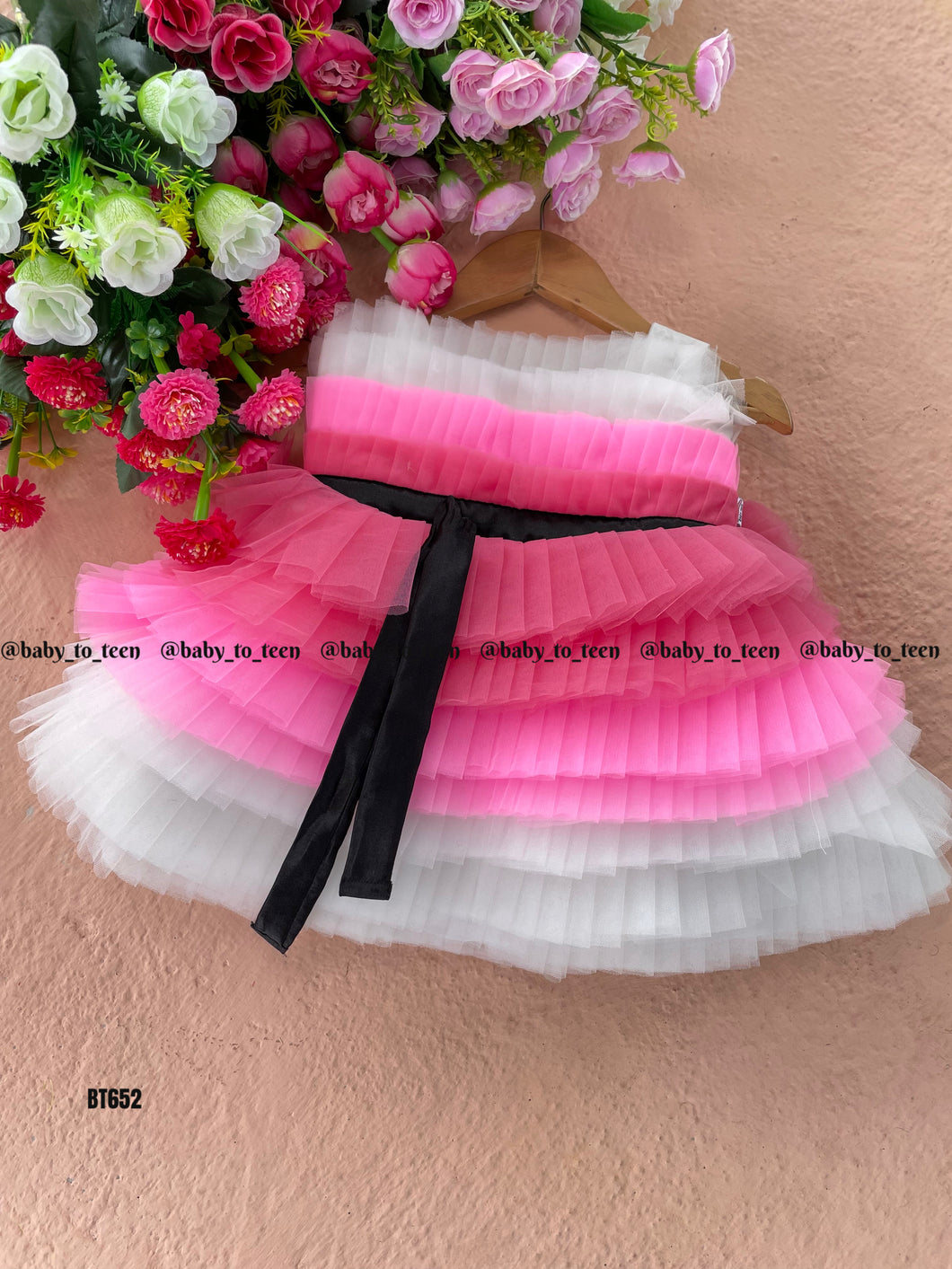 BT652 Multicolor pleated Party Wear Frock