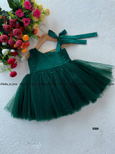 Load image into Gallery viewer, BT659 Green Pearl Embellished Partywear Frock
