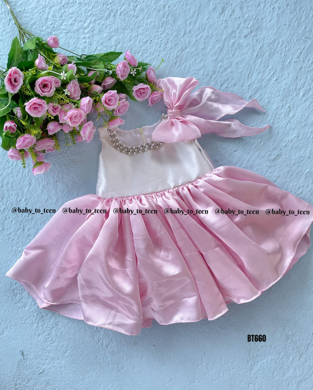 BT660 Pink  Semi Party wear Birthday Frock