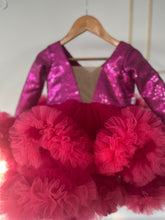 Load image into Gallery viewer, BT1381 Designer Ruffle Sequins Party Wear Frock
