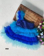 Load image into Gallery viewer, BT639  Oceanic Ombre: Baby’s Vibrant Party Frock
