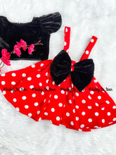 Load image into Gallery viewer, BT036 Mickey Mouse Themed Polka Pinafore with Velvet Top
