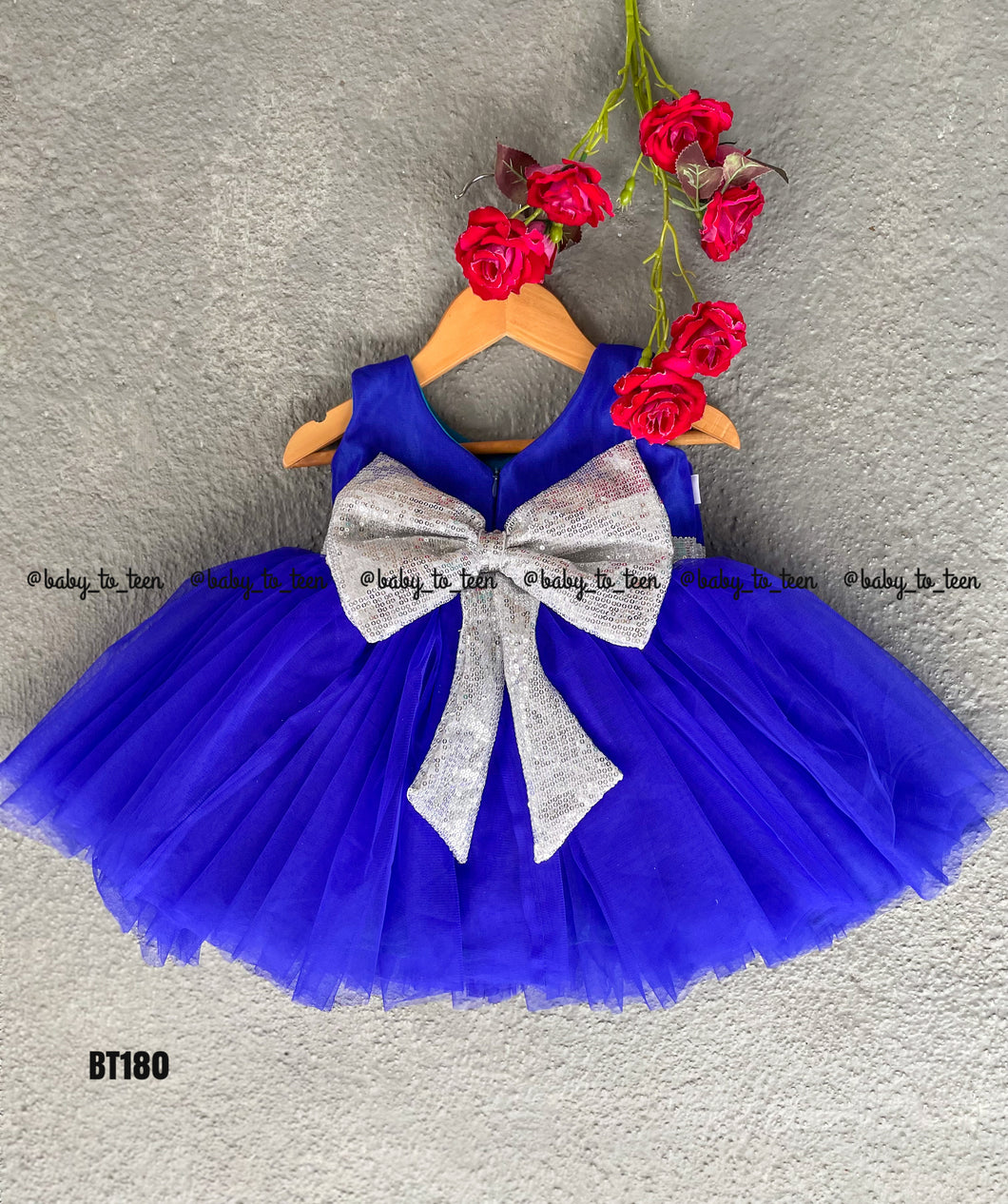 BT180  Cute Fashionable Birthday Party wear frocks for Baby Girl