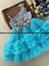 Load image into Gallery viewer, BT942 Princess Elsa Embossed Frozen Theme Frock
