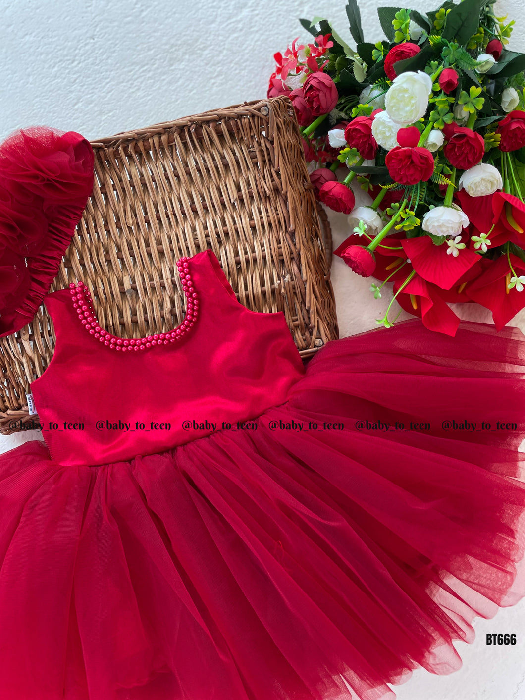 BT666 Red Fancy Frock