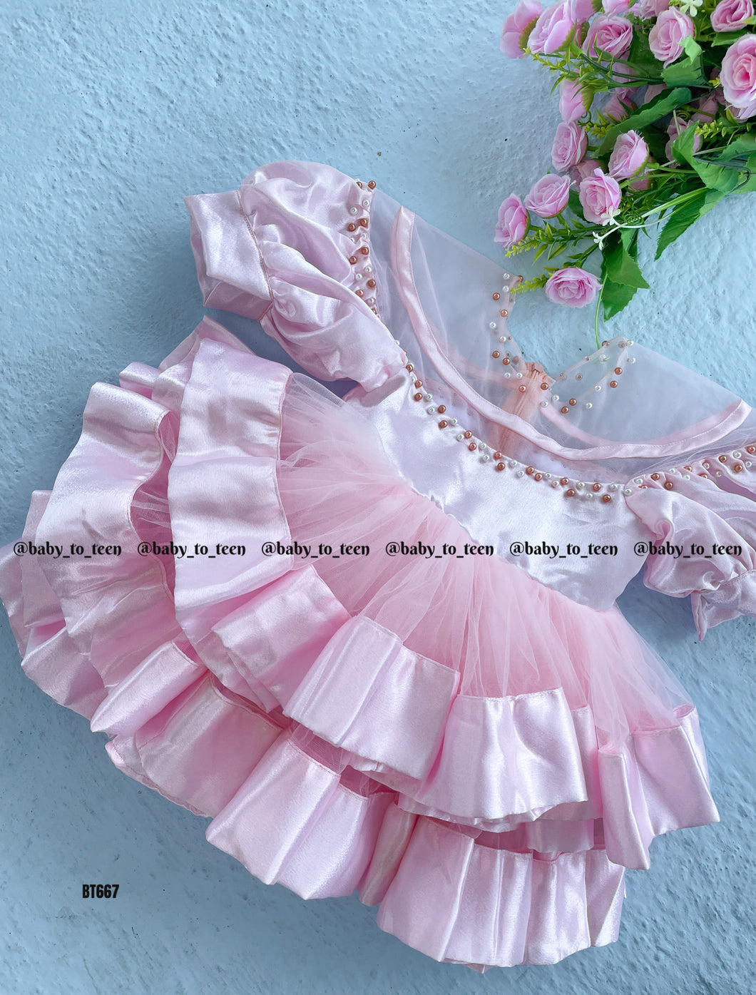 BT667 Pearl Embellish Frock
