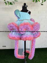 Load image into Gallery viewer, BT1193 Multi Color Long Trail Party Wear Frock
