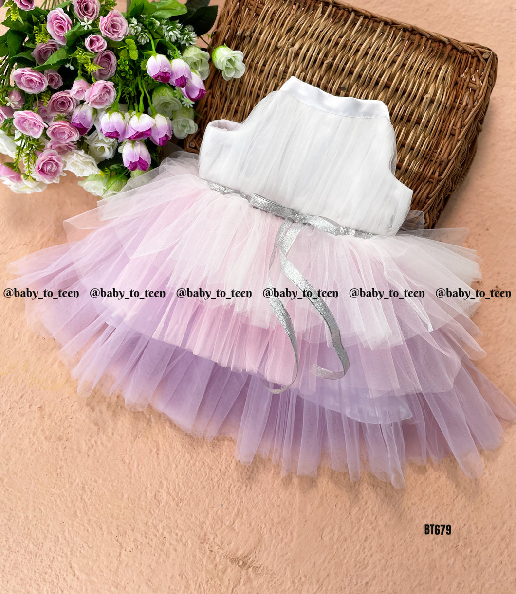 BT679 Multicolour Party Wear Frock