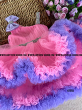 Load image into Gallery viewer, BT950 Double Shades Party wear Ruffles Frock
