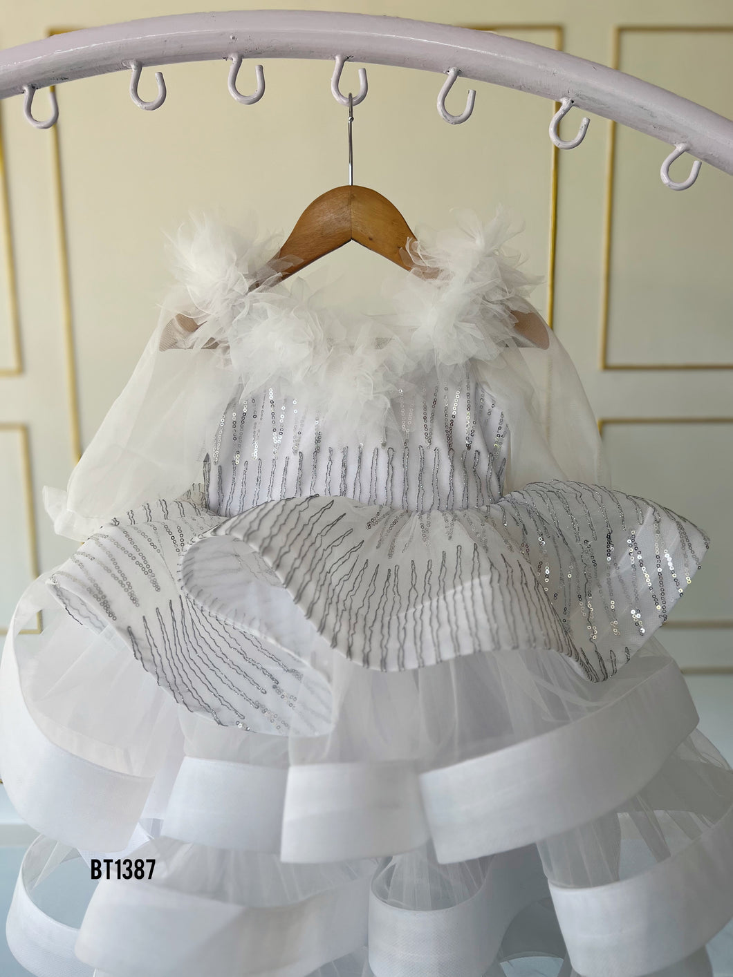 BT1387 Designer Party wear White Frock