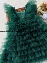 Load image into Gallery viewer, BT954 Green Multi Layer Long Party wear Gown
