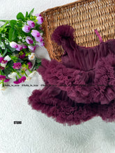 Load image into Gallery viewer, BT680 Purple Color Double Ruffled One Shoulder Partywear Frock
