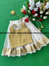 Load image into Gallery viewer, BT960 Organza zari border skirt and crop top

