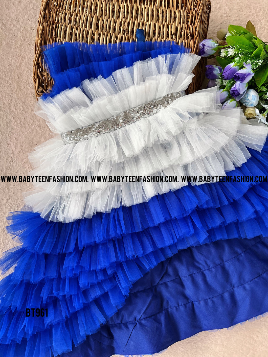 BT961 One Side Shoulder Partywear Frock