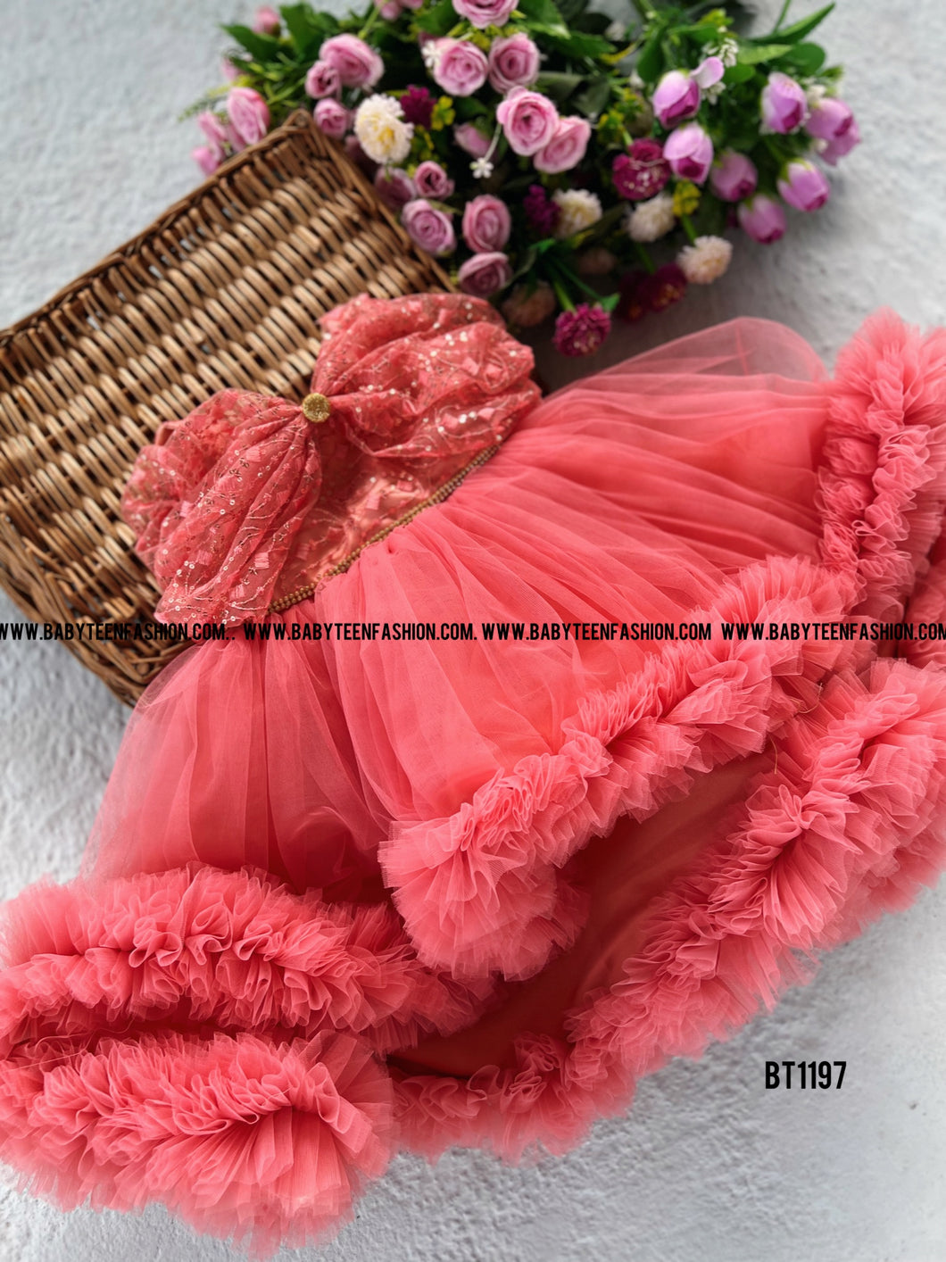 BT1197 High Low Pattern Princess Gown