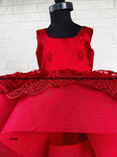 Load image into Gallery viewer, BT1199 Red Princess Peplum Frock
