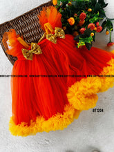 Load image into Gallery viewer, BT1204 Semi Partywear Double Bow Frock with Ruffle
