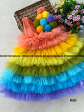 Load image into Gallery viewer, BT1208 Multicolour Flower Theme Birthday Frock
