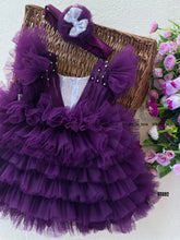 Load image into Gallery viewer, BT692 Long Purple Gown for birthdays and evening Parties

