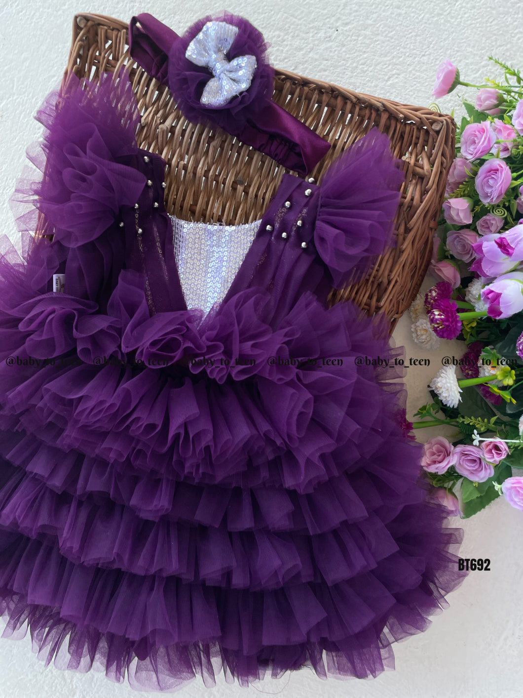 BT692 Long Purple Gown for birthdays and evening Parties