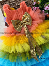 Load image into Gallery viewer, BT1208 Multicolour Flower Theme Birthday Frock
