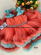 Load image into Gallery viewer, BT1211 Double Ruffle Birthday Frock Shoulder Bow
