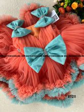 Load image into Gallery viewer, BT1211 Double Ruffle Birthday Frock Shoulder Bow
