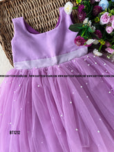 Load image into Gallery viewer, BT1212 Lavender Pearl Embellished Birthday Frock
