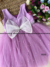 Load image into Gallery viewer, BT1212 Lavender Pearl Embellished Birthday Frock
