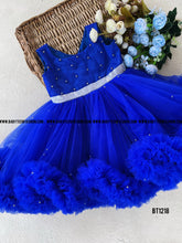 Load image into Gallery viewer, BT1218 Ruffled Party Wear Frock with Pearls
