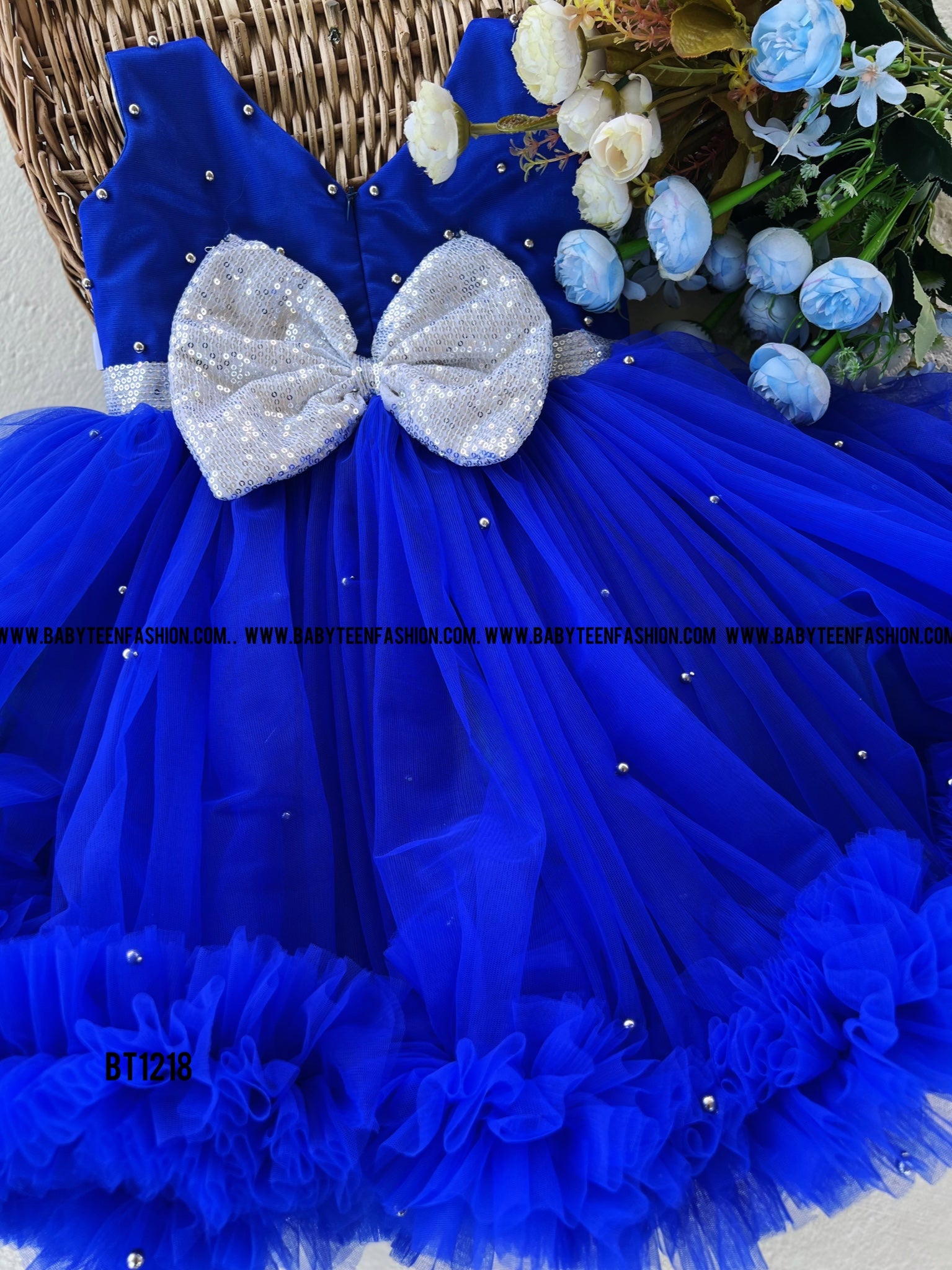 navy blue dress for baby girl Blue Flower Girl Dresses Sequin Baby Girl Dress Puffy Princess - main image 0