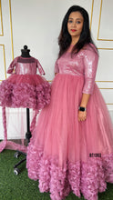 Load image into Gallery viewer, BT1393MB Aqua Elegance – Chic Mother &amp; Child Couture Set
