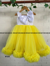Load image into Gallery viewer, BT1220 Yellow White Retro Semi Party wear Frock
