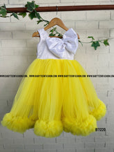 Load image into Gallery viewer, BT1220 Yellow White Retro Semi Party wear Frock
