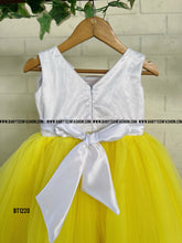 Load image into Gallery viewer, BT1220 Yellow White Retro Semi Party wear Frock
