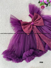 Load image into Gallery viewer, BT630Semi Partywear Double Bow Frock with Ruffle
