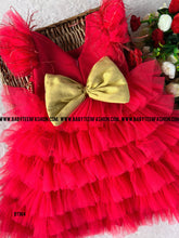 Load image into Gallery viewer, BT964 Ruby Ruffles - Vibrant Celebratory Dress for Little Showstoppers
