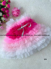 Load image into Gallery viewer, BT715 Multilayered Birthday Frock Done in Shades of Pink with Silver Ribbon Highlight
