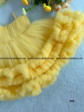 Load image into Gallery viewer, BT716 Yellow Ruffle Party wear Frock for Birthday or Parties

