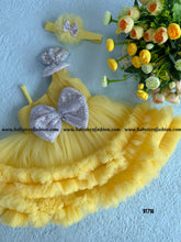Load image into Gallery viewer, BT716 Yellow Ruffle Party wear Frock for Birthday or Parties
